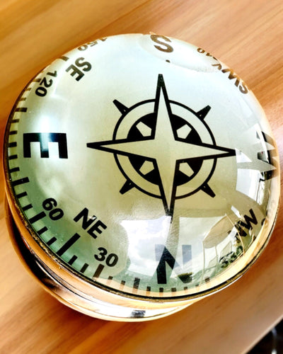 Bailey Compass Clock - Elegant Clock with Compass Motif with Engraving Option
