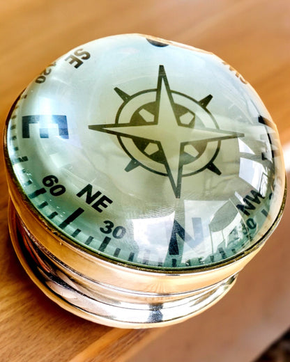 Bailey Compass Clock - Elegant Clock with Compass Motif with Engraving Option