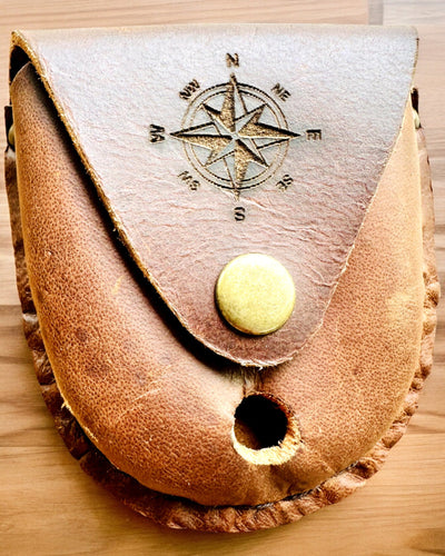 Leather Case "Explorer" - for compact compass or pocket watch - personalization with engraving available