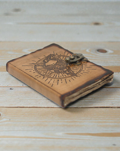 Noctis Sigil – Leather Notebook with Pentagram and Skull