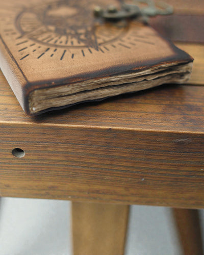 Noctis Sigil – Leather Notebook with Pentagram and Skull