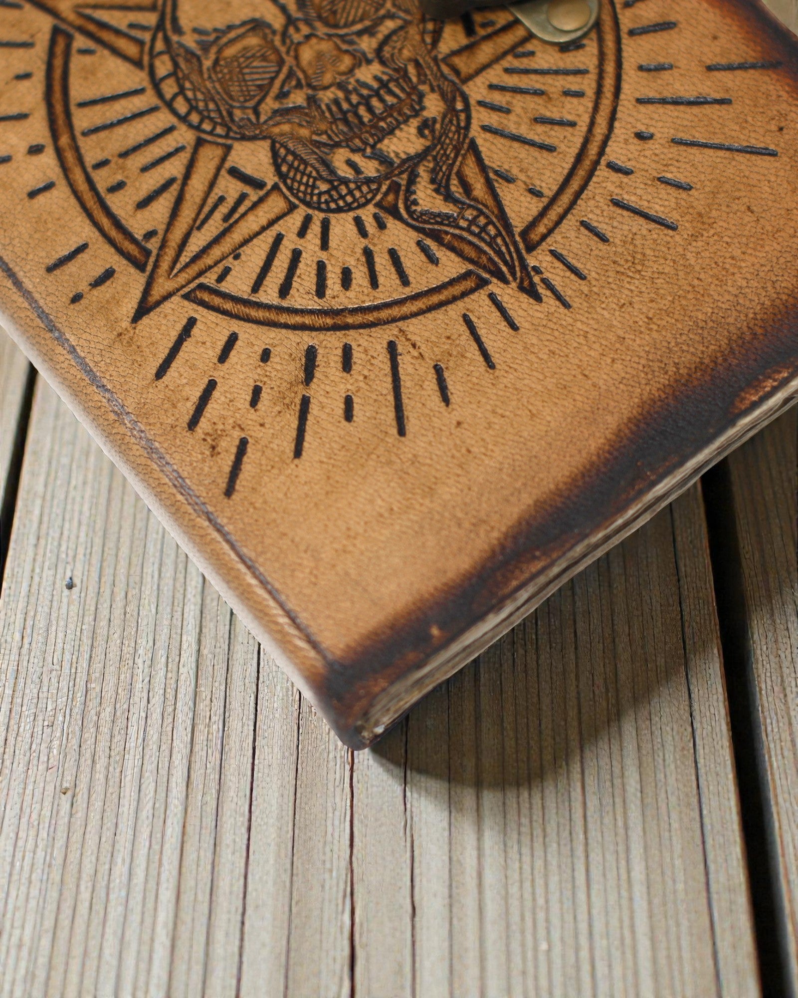Noctis Sigil – Leather Notebook with Pentagram and Skull