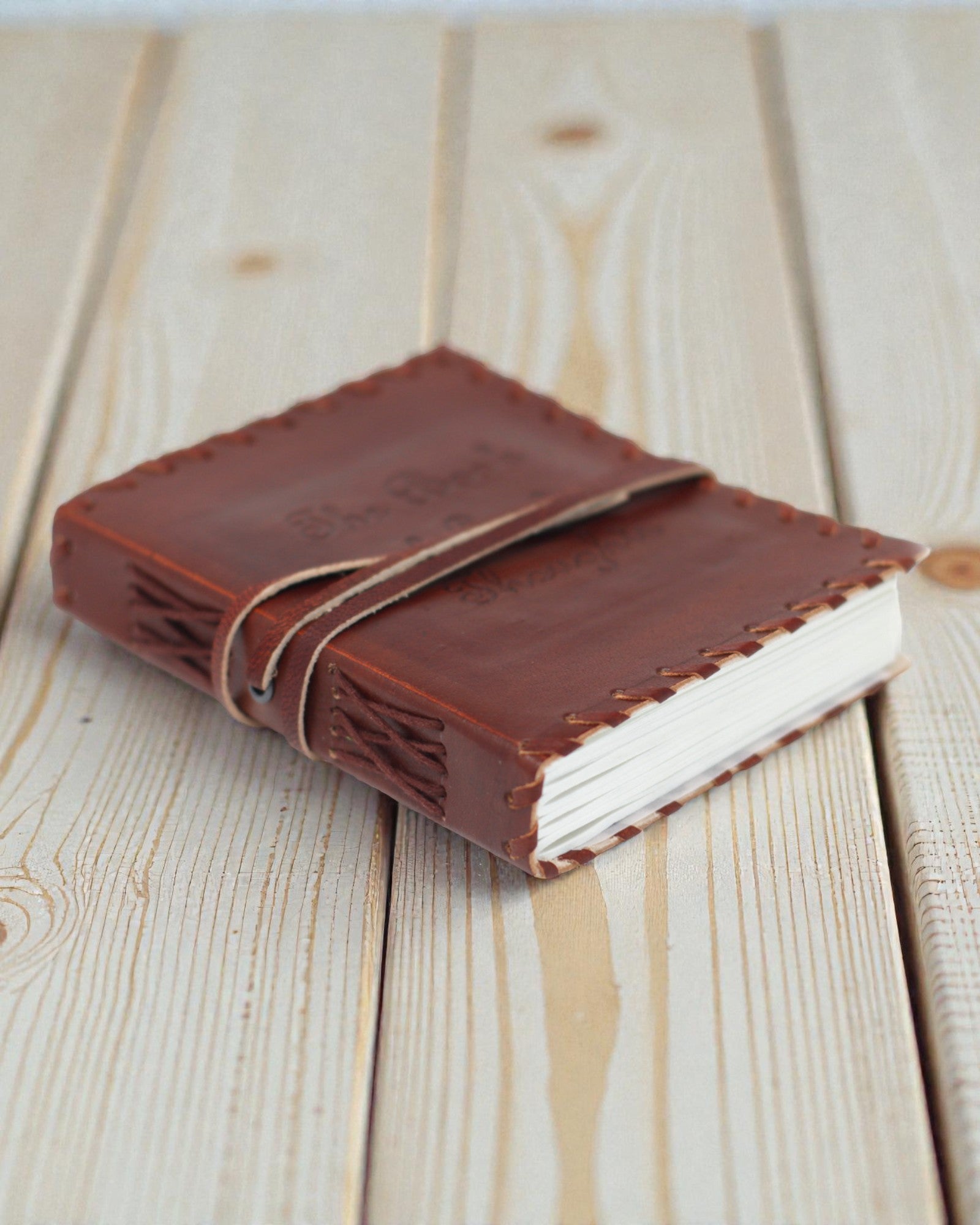 Liber Mentis – Leather Notebook Thought Book with Wraparound Strap