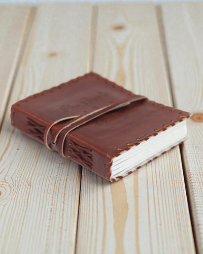 Liber Mentis – Leather Notebook Thought Book with Wraparound Strap