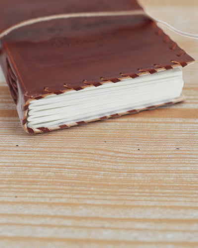 Liber Mentis – Leather Notebook Thought Book with Wraparound Strap