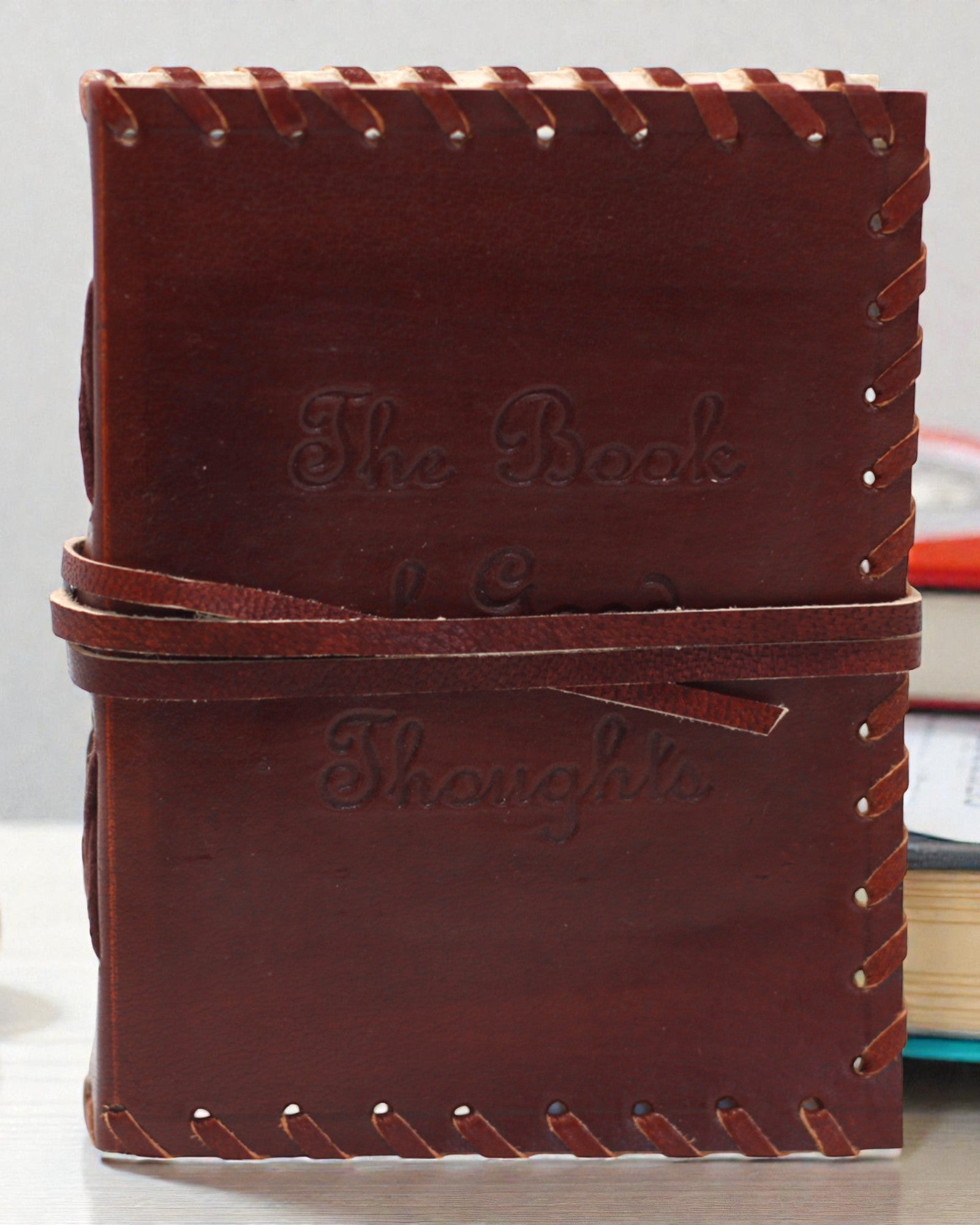 Liber Mentis – Leather Notebook Thought Book with Wraparound Strap