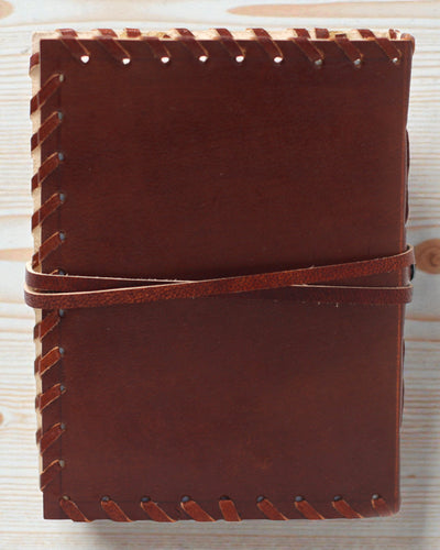 Liber Mentis – Leather Notebook Thought Book with Wraparound Strap