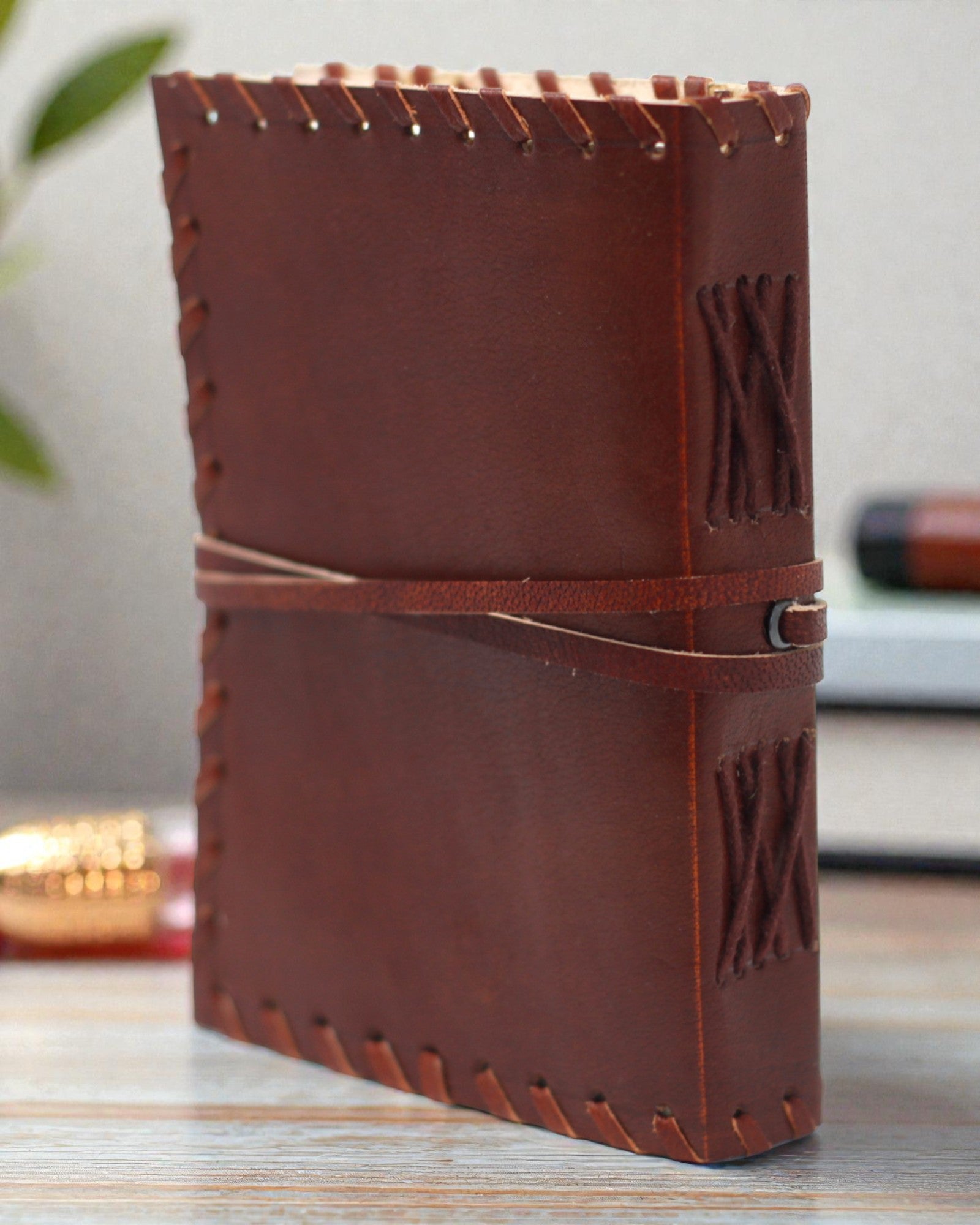 Liber Mentis – Leather Notebook Thought Book with Wraparound Strap