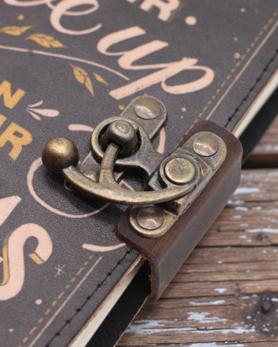 Leather Motivational Notebook Never Give Up On Your Dreams – 17,8 × 12,7 cm