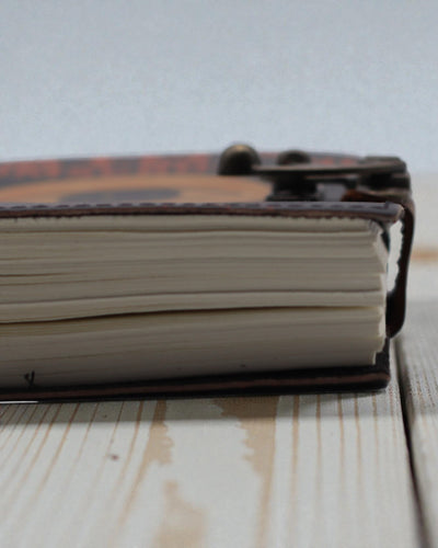 Leather Notebook with Print – Stop Doomscrolling (17,8 × 12,7 cm)
