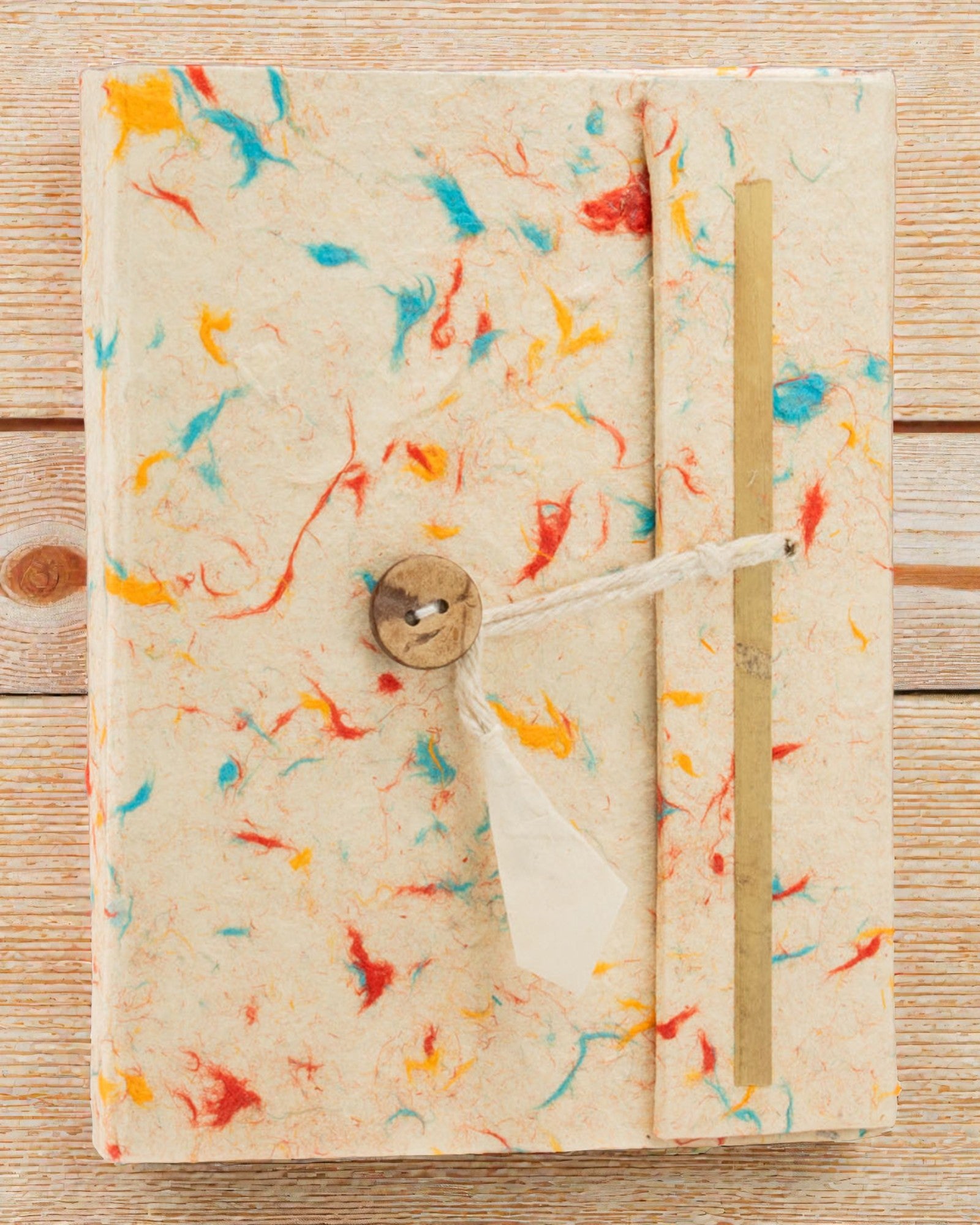 Lokta Colour Whisper Cotton – handmade notebook 15 × 12 cm, 45 sheets, multicoloured cotton