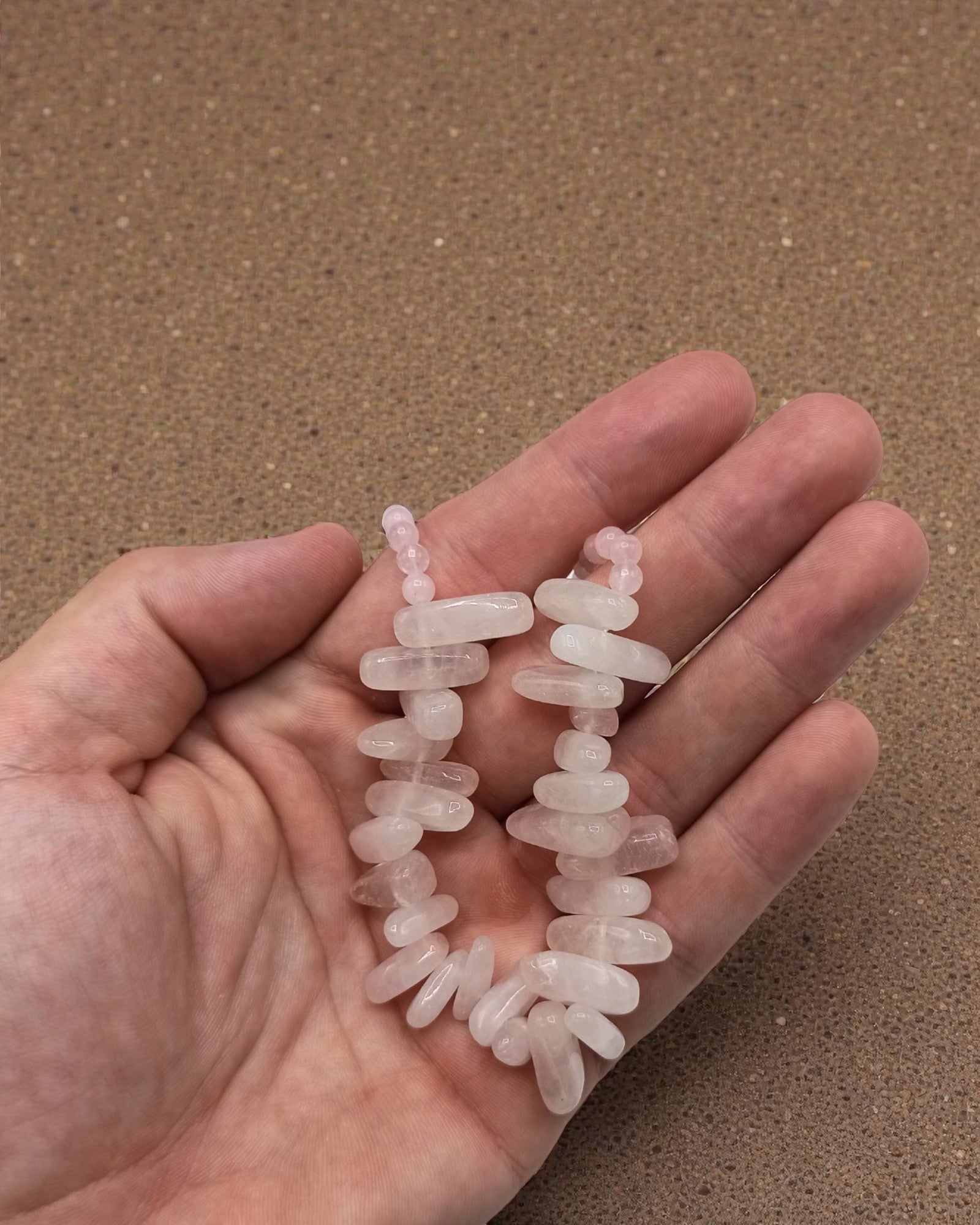 Longstone Gem Necklace - Rose Quartz