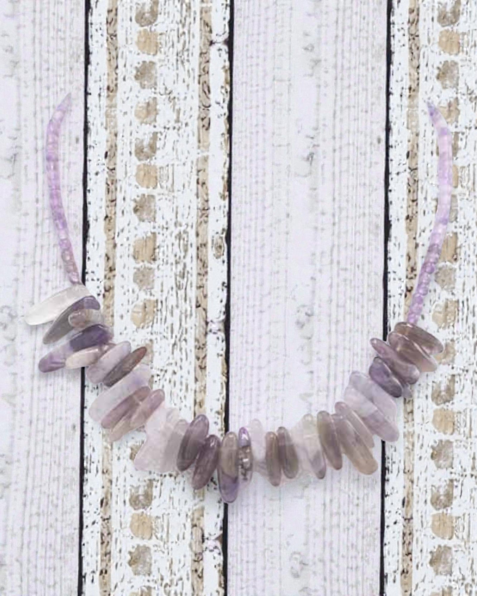 Purple Aura – Necklace with Long Amethyst Stones