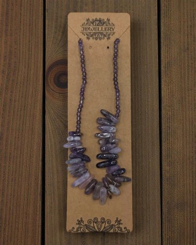 Purple Aura – Necklace with Long Amethyst Stones