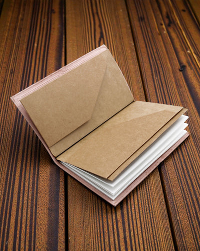 Important Things to Do – grey leather handmade notebook 22 × 12 × 1,5 cm, 80 pages
