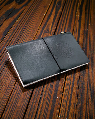 Handcrafted Leather Notebook Sacred Bloom – Flower of Life (80 pages)