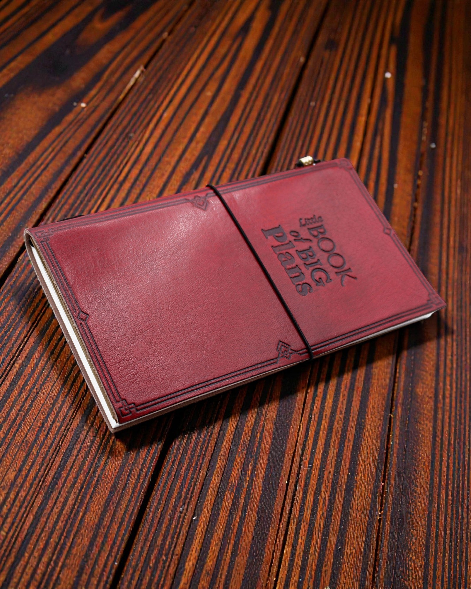 Handmade Leather Notebook Crimson Vision – Little Book of Big Plans (80 pages)
