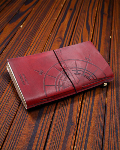Handmade Leather Notebook Crimson Vision – Little Book of Big Plans (80 pages)
