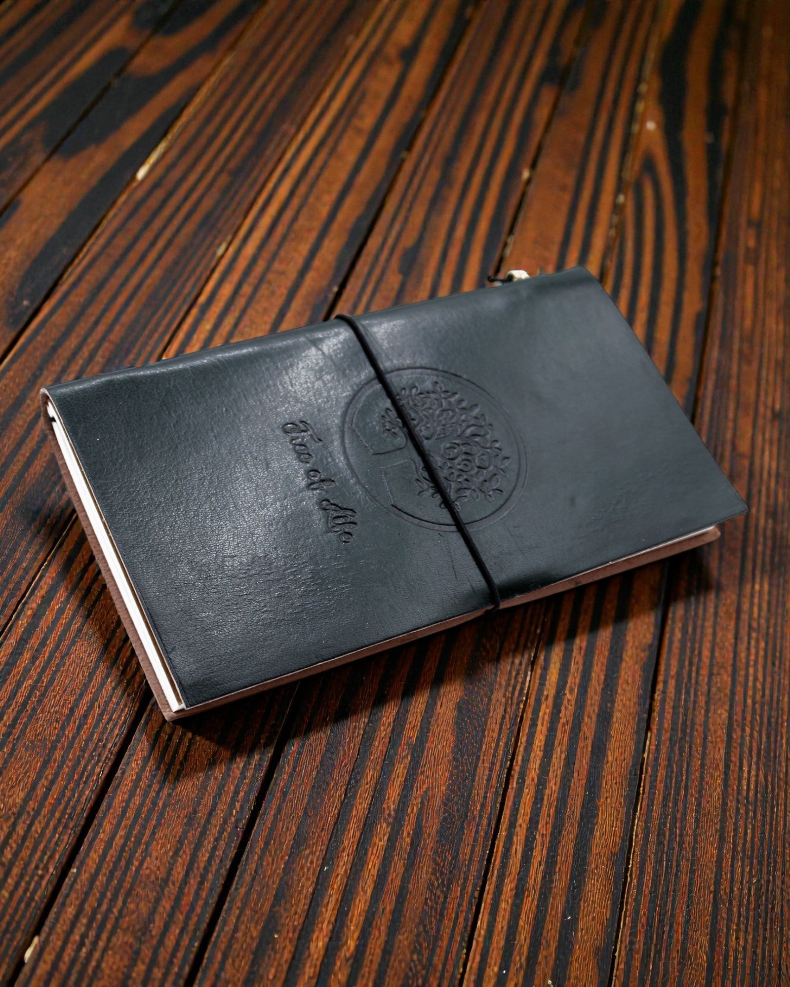 Handmade Leather Notebook Green Wisdom – Tree of Life (80 pages)