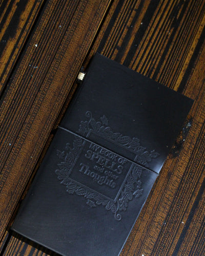 Handmade Leather Notebook Arcane Pages – My Book of Spells and Other Thoughts (80 pages)