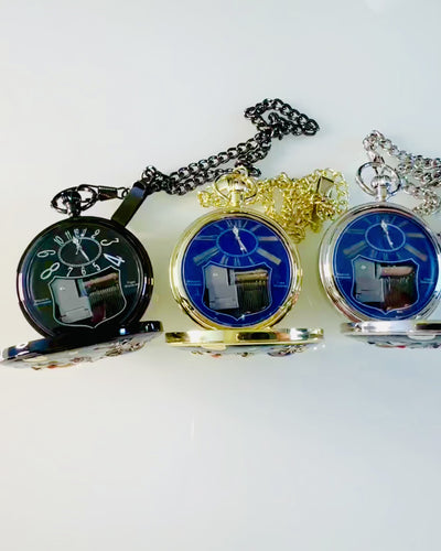 Pocket watch "Astrum Temporis" - Gold frame. Personalization with engraving available.