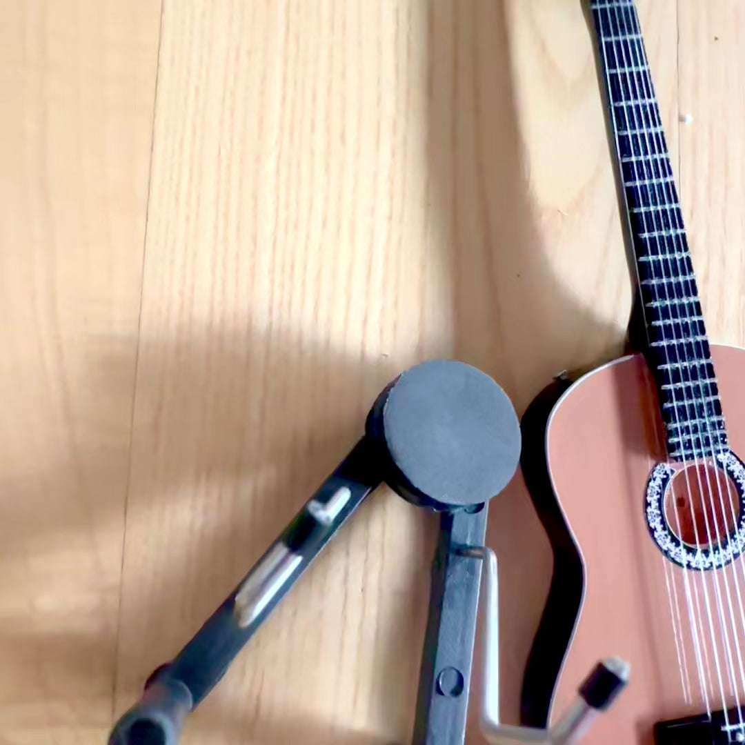 Mini Classical Guitar with Engraving - Wooden Mahogany Decoration 25 cm