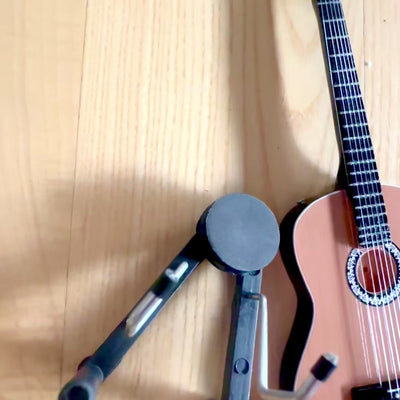 Mini Classical Guitar with Engraving - Wooden Mahogany Decoration 25 cm