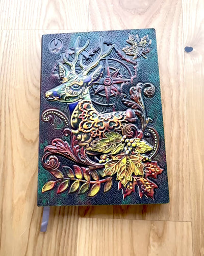 Forest Deer Notebook with Deer Motif, A5 - personalization with engraving for a gift