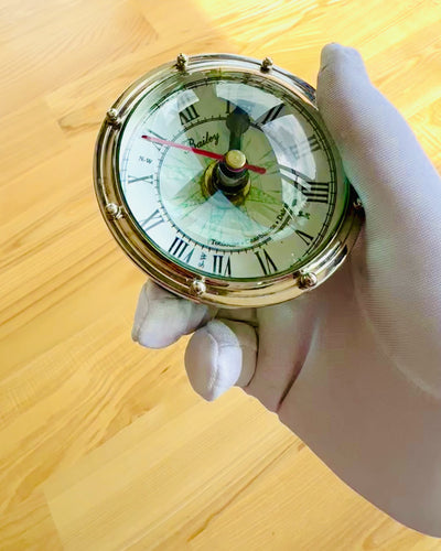 Bailey Compass Clock - Elegant Clock with Compass Motif with Engraving Option