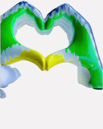 Colorful Spatial Heart - Decorative Resin Figurine with Personalization Option, as a Gift