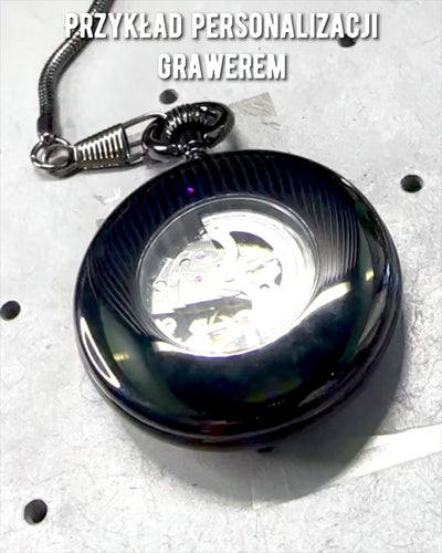 Mechanical Pocket Watch with Visible Mechanism – Personalization Option