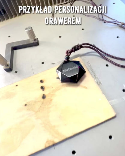 Black Obsidian "Star of David" Amulet, customizable with engraving for a gift