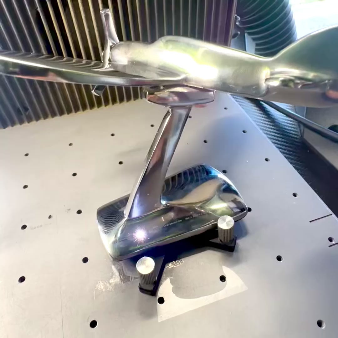 Single-Engine Airplane Model N-0896 Made of Aluminum in Silver Color, 17x14x11 cm