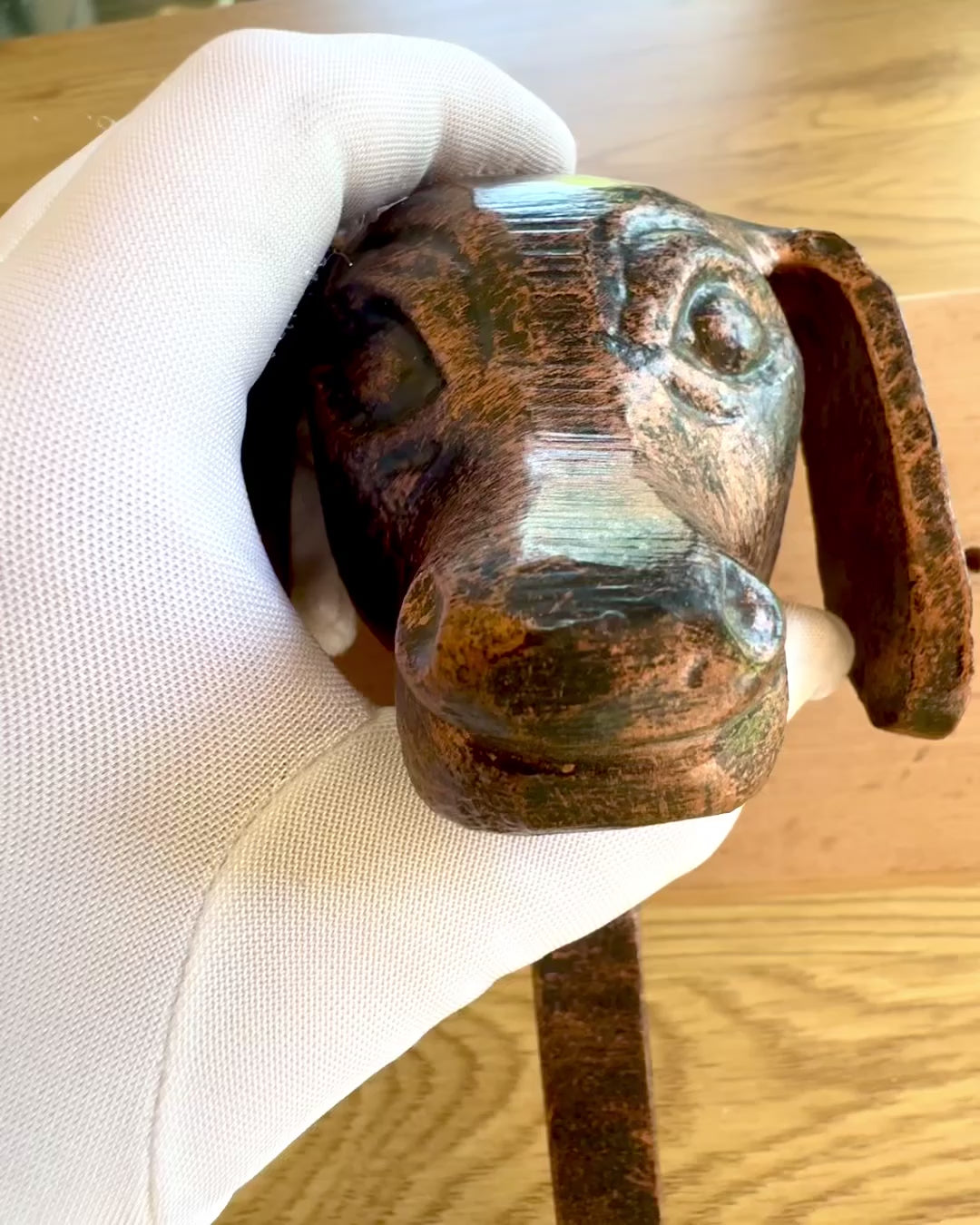 Brass Hanger Dog Friend, handmade, personalization with engraving on wood possible