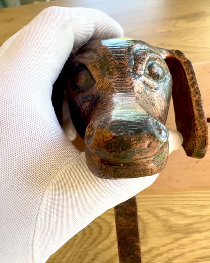 Brass Hanger Dog Friend, handmade, personalization with engraving on wood possible