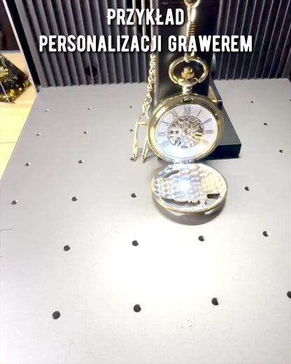Pocket Watch "Imperial Train", customizable with engraving, gold color