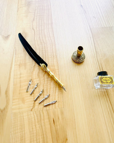 Elegant Goose Feather Pen with Accessory Set - Royal Quill, customizable with engraving