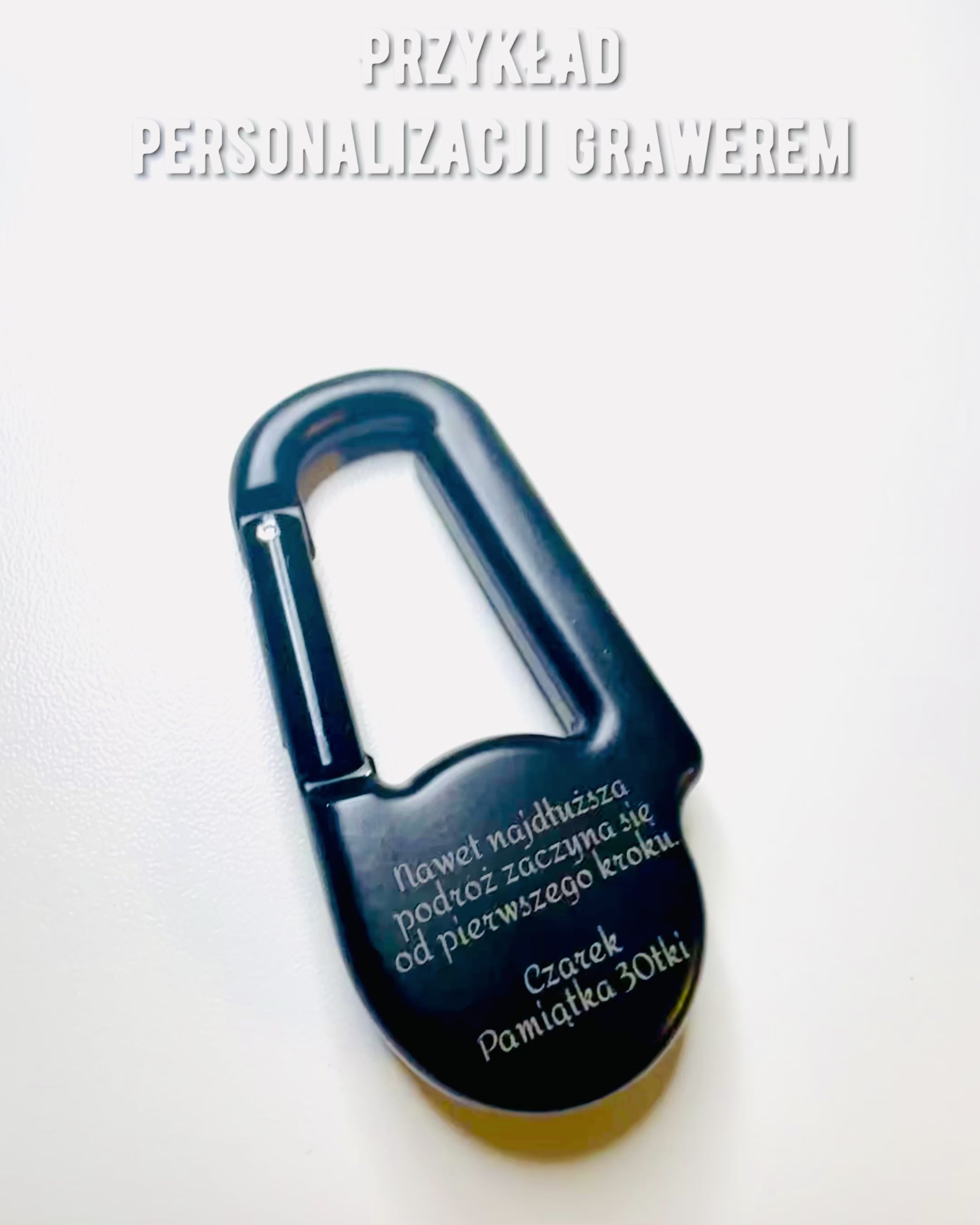 Carabiner compass with thermometer, keychain - engraving option