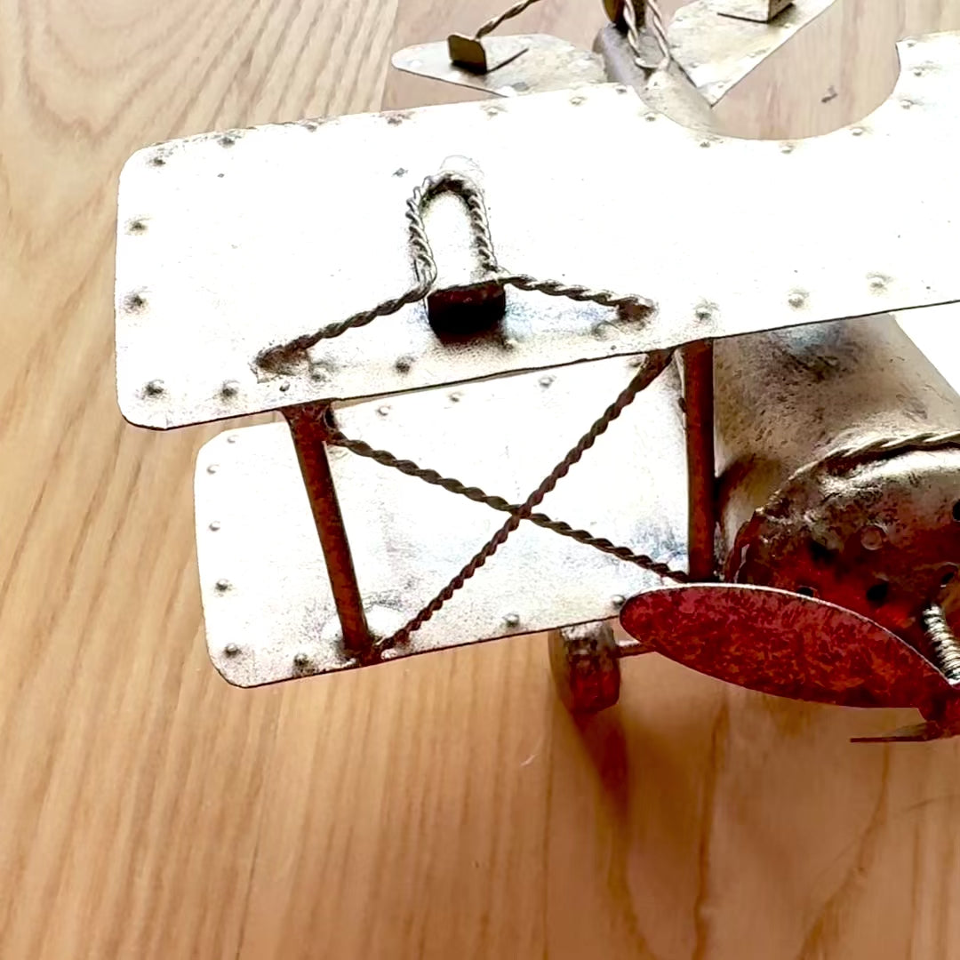 Retro Biplane NC1389 Made of Metal with Personalized Engraving Option