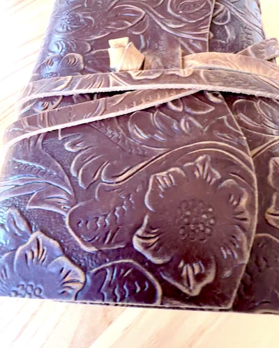 Premium Leather Notebook "Nature's Elegance" - 200 pages, 120g, notebook, sketchbook, 2 colors to choose from, personalization with engraving