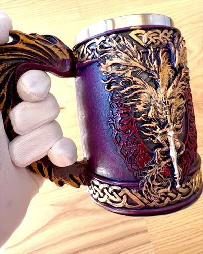 Knight's Dark Mug - 700 ml, customizable with engraving for a gift