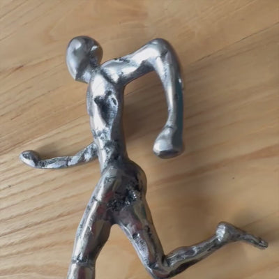 Metal Runner Statuette with Engraving