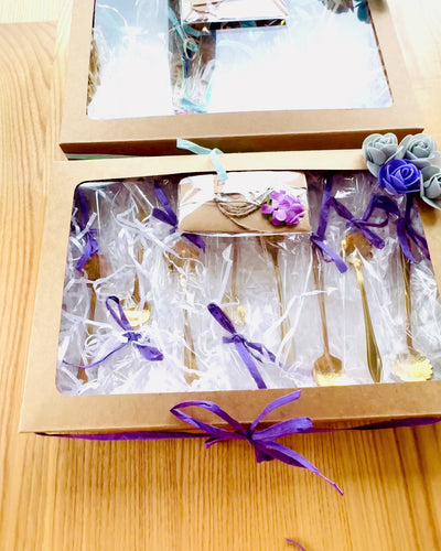 "Floral Rhapsody" Spoon Set - personalized engraving for a gift, 2 variants to choose from