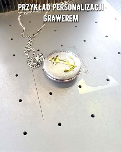 Pocket Watch "Golden Anchor" - personalization for a gift with engraving