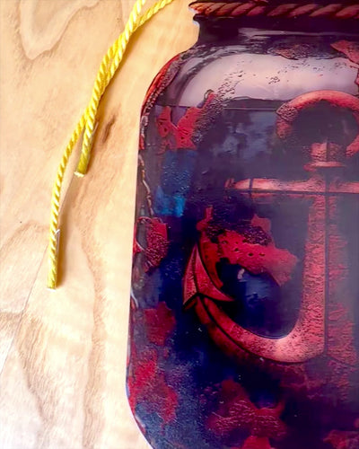 Marine Pendant Anchor in a Jar decorative pendant, personalization with engraving possible
