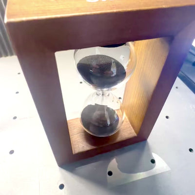 3-Minute Sand Hourglass in Wooden Frame with Engraving Personalization Option