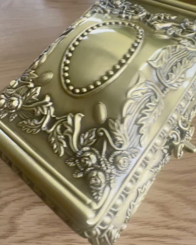 Gold Metal Jewelry Box 21-20L with Personalized Engraving Option