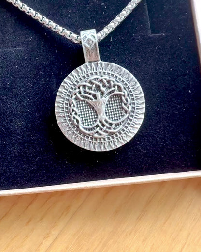 Tree of Life Amulet with Engraving Option - "Vitality of Nature" Necklace, Personalization