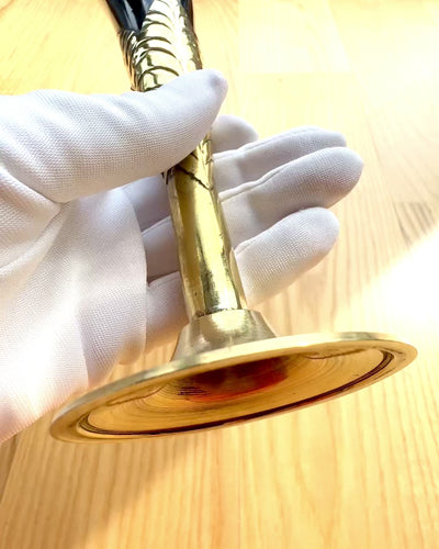"Spirit of Craft" goblet made of buffalo horn and brass – handcrafted in India, 22 cm, customizable with engraving for a gift