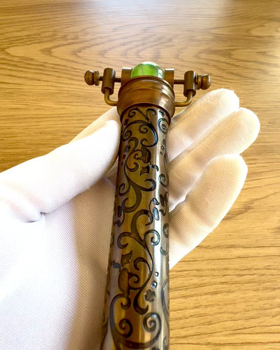 Kaleidoscope Vintage "Emerald Dreams", 15 cm – handcrafted, customizable with engraving for a gift